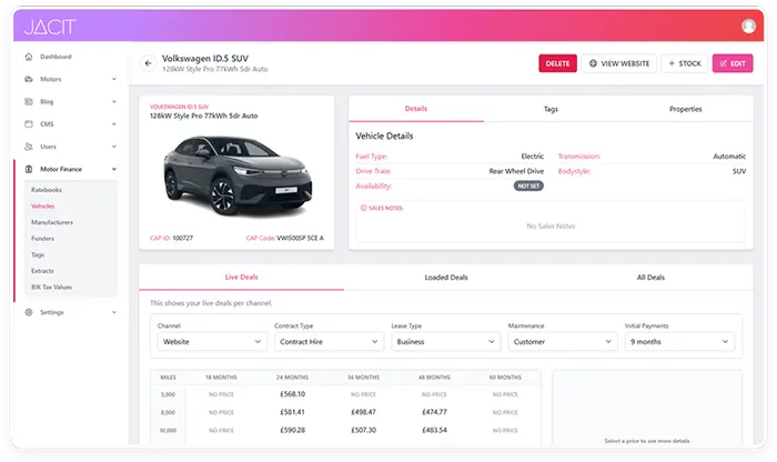 Jacit vehicle leasing platform