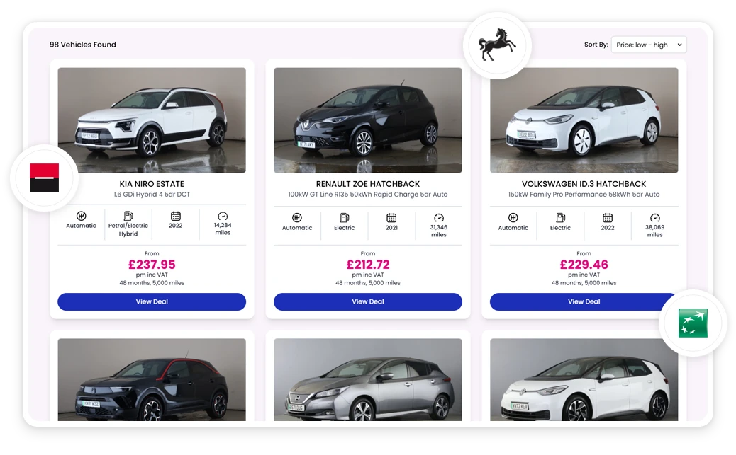 Stock Cube Used Car Leasing Widget